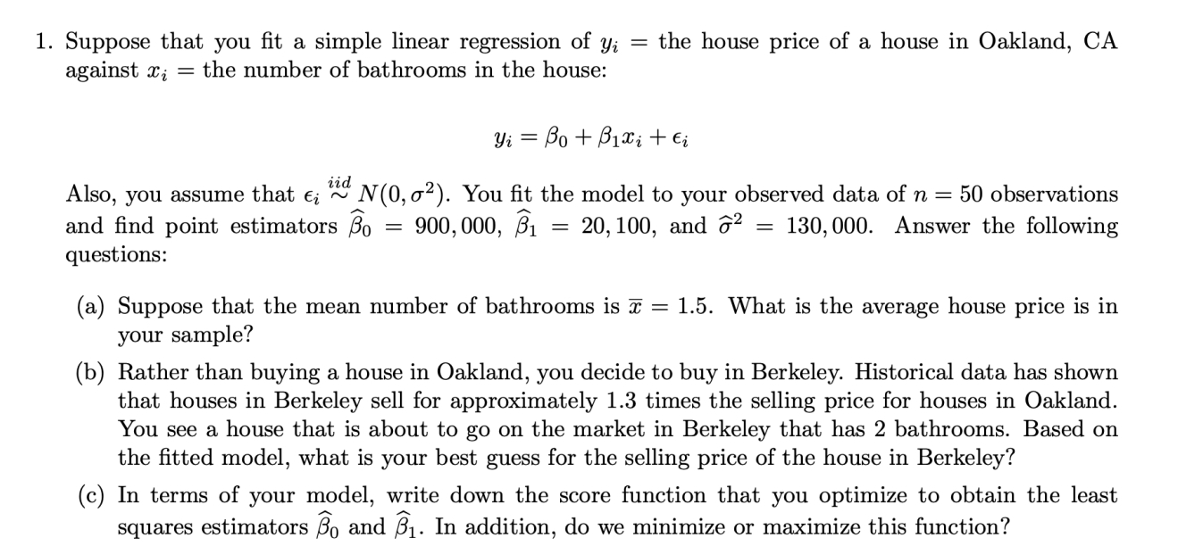Solved Suppose that you fit a simple linear regression of | Chegg.com