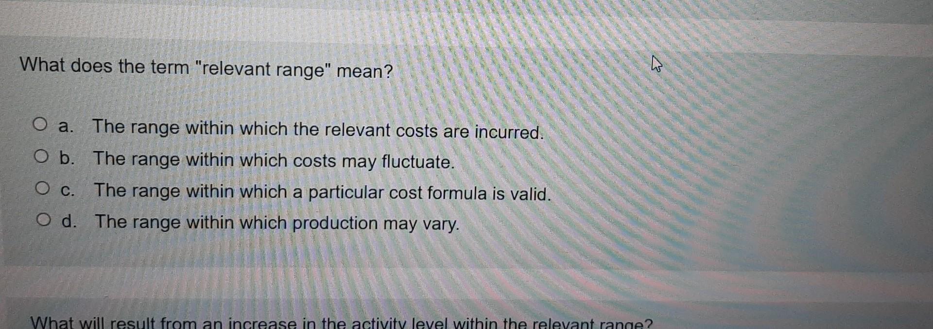 What Does The Term Relevant Range Mean