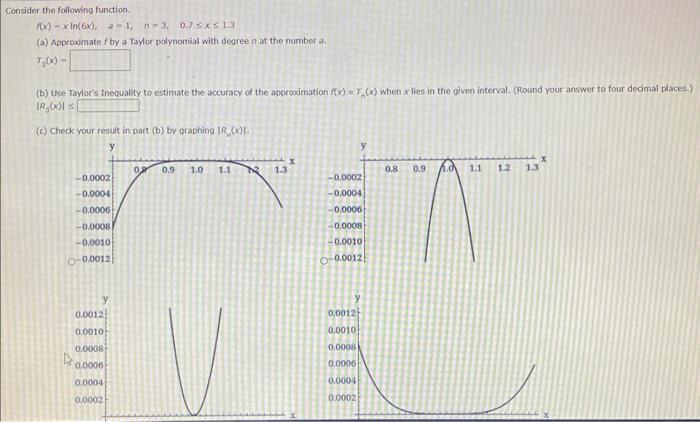 Solved Consider the following function FX) - x In(6x), | Chegg.com