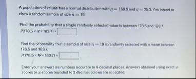 Solved A population of values has a normal distribution | Chegg.com