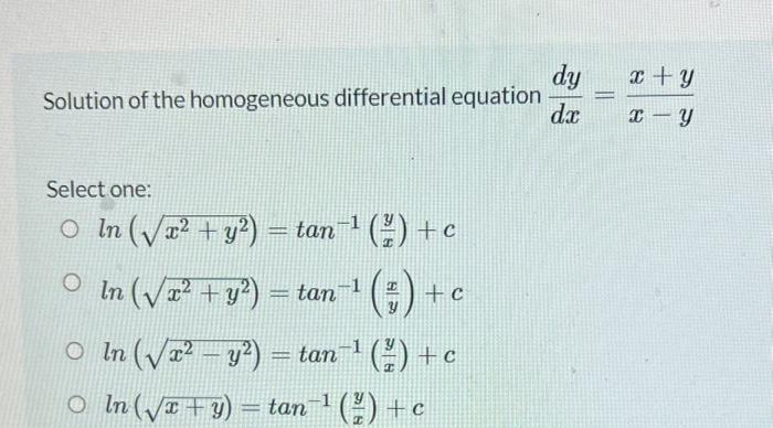 Solved Solution of the homogeneous differential equation | Chegg.com