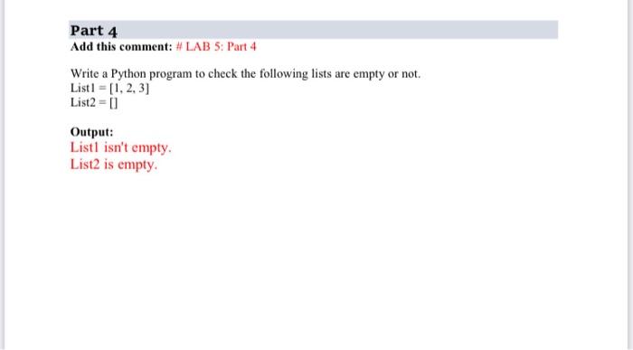 Solved Python LAB Worksheet 6: Strings and Lists These are | Chegg.com