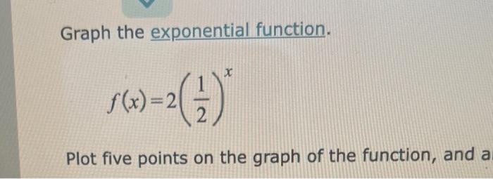 Solved Graph the exponential function. f(x)=2(21)x Plot five | Chegg.com