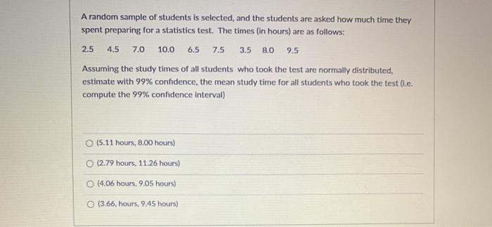 Solved 2.5 4.5 A random sample of students is selected, and | Chegg.com