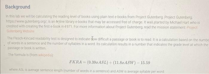 Solved Background In this lab we will be calculating the | Chegg.com