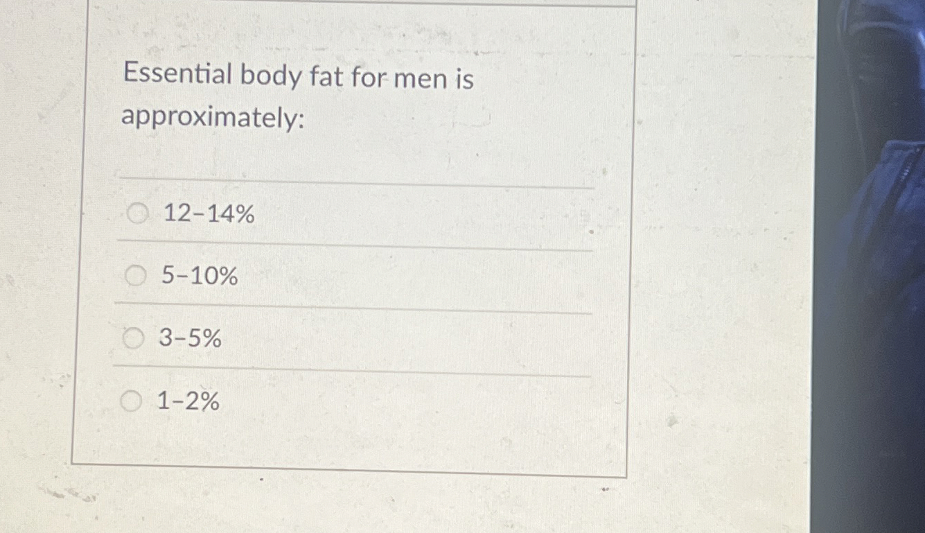Solved Essential body fat for men | Chegg.com