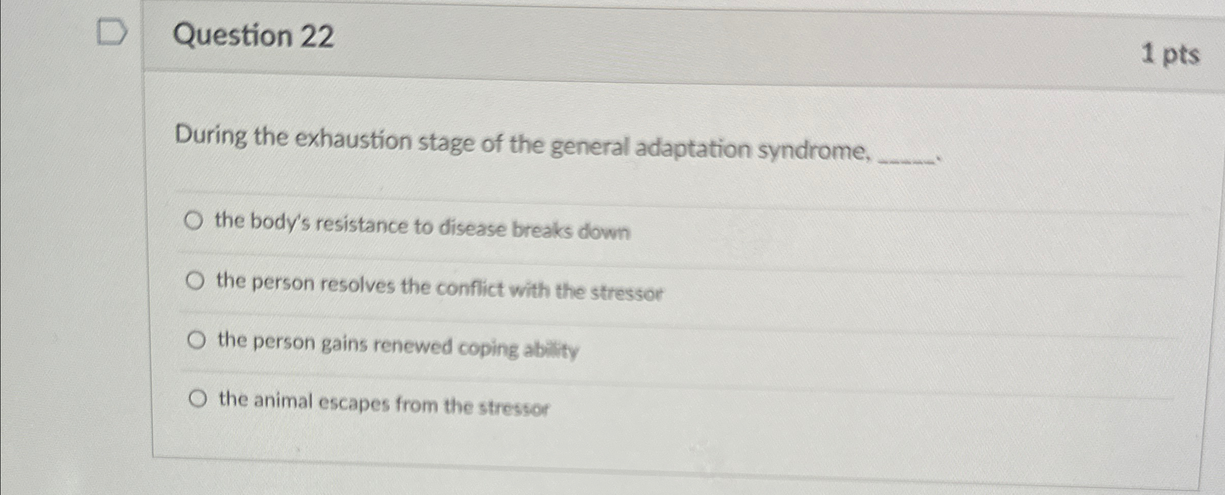 Solved Question 22During the exhaustion stage of the general | Chegg.com