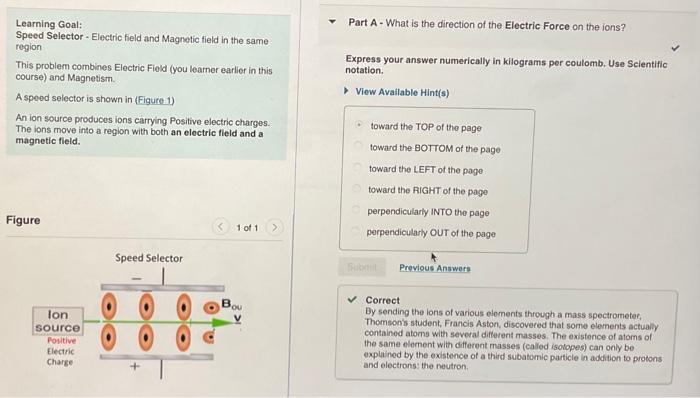 Solved Part A- What is the direction of the Electric Force | Chegg.com