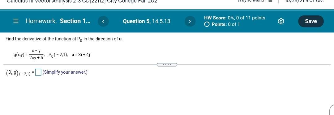 Solved Calculus vector Analysis 213 CD122112] City College | Chegg.com