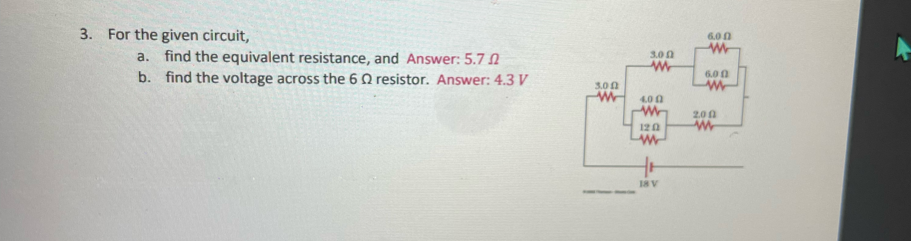 Solved For the given circuit,a. ﻿find the equivalent | Chegg.com