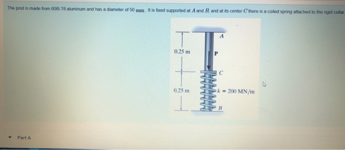 The Post Is Made From 6061 T6 Aluminum And Has A Chegg 