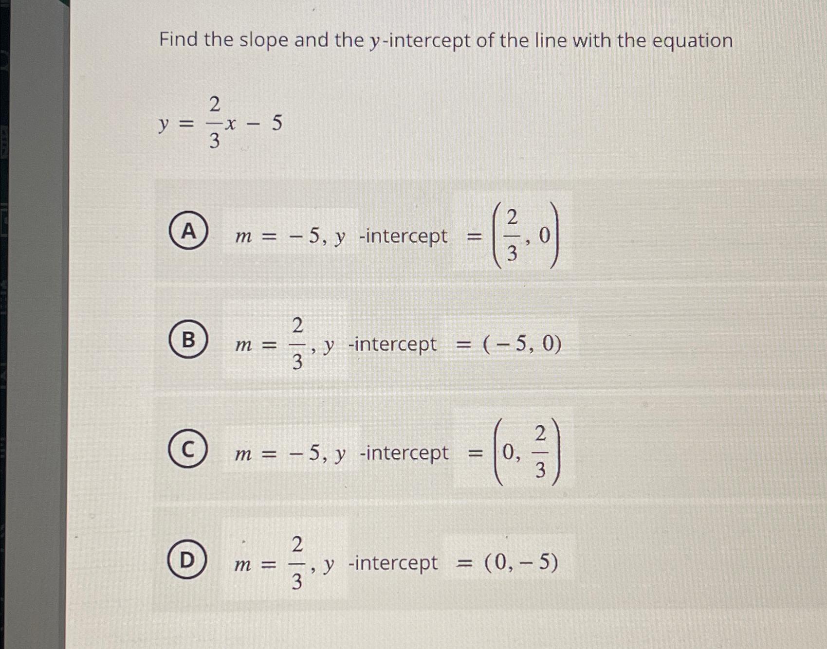 find the slope and y intercept of the line y 3 0