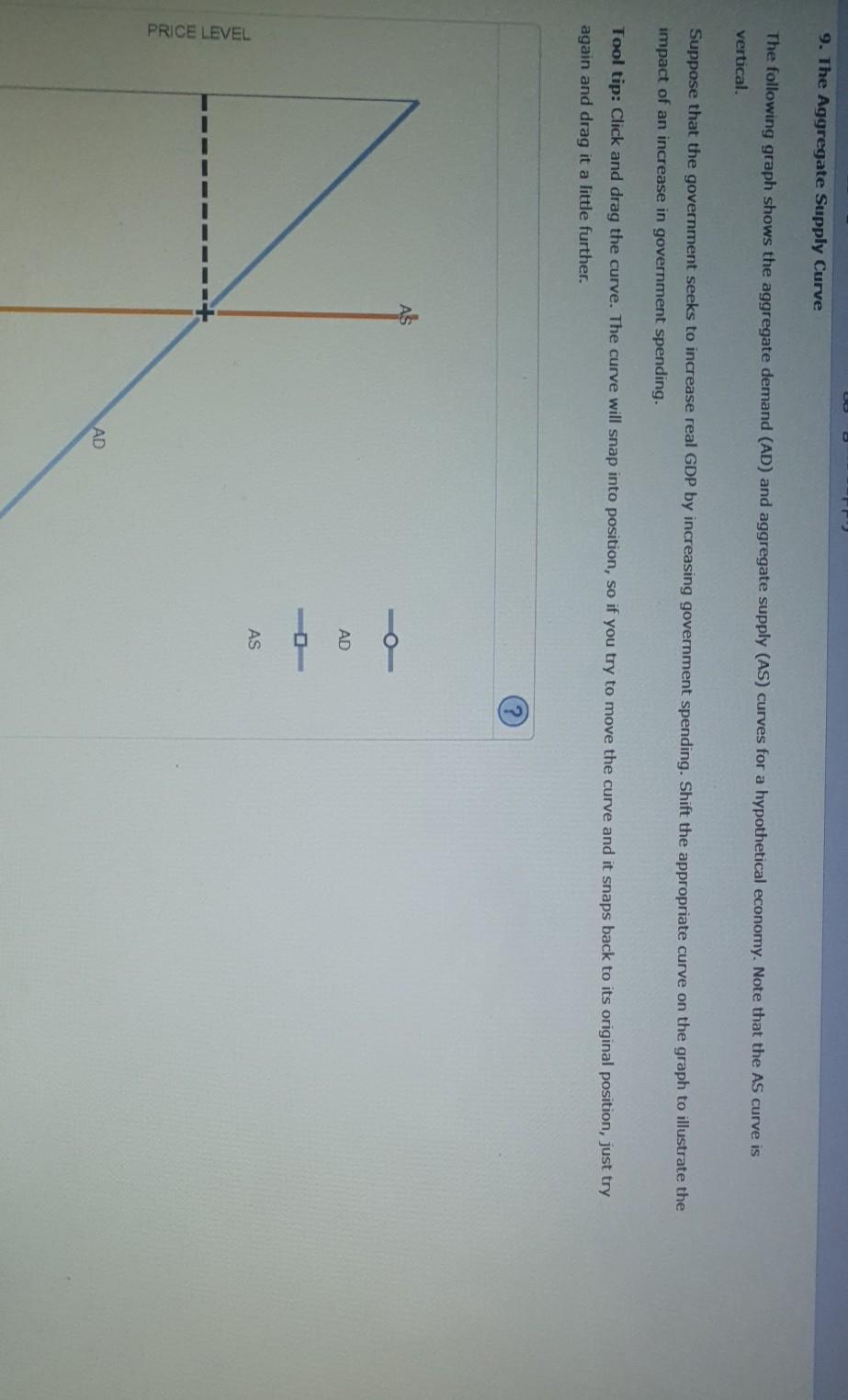 Solved 9. The Aggregate Supply Curve The following graph | Chegg.com