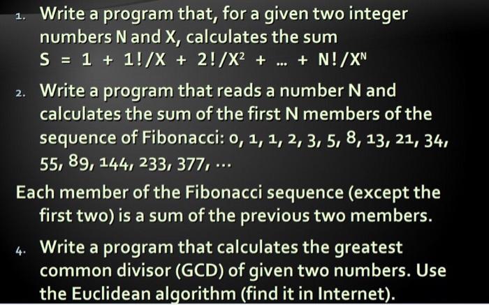Solved Write a program that, for a given two integer numbers | Chegg.com