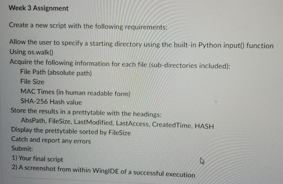 Solved Week 3 Assignment Create a new script with the | Chegg.com
