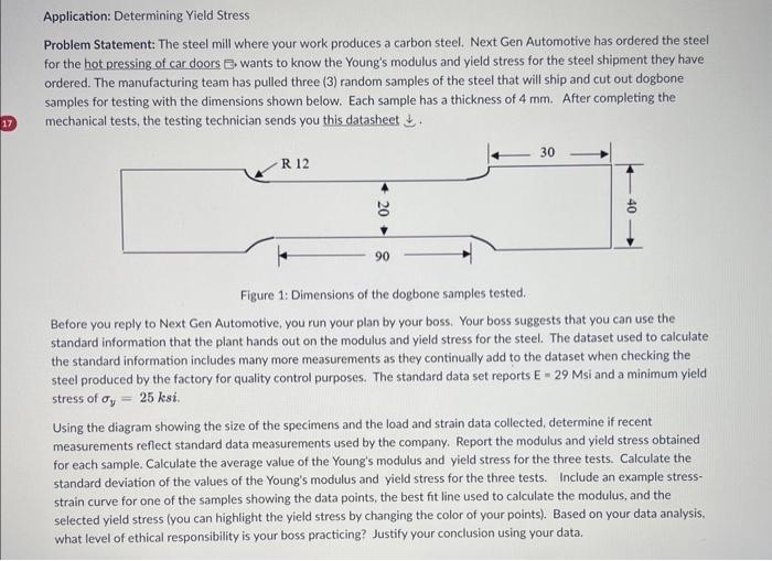 Application: Determining Yield Stress Problem | Chegg.com
