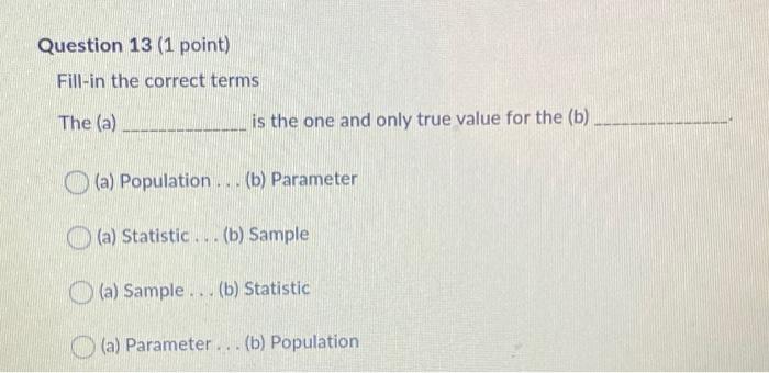 Question 13 1 Point Fill In The Correct Terms The 7887