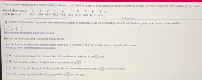 Solved 2 4 5 The data below represent the number of days | Chegg.com