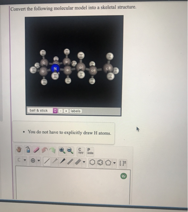 Solved Convert the following molecular model into a skeletal | Chegg.com