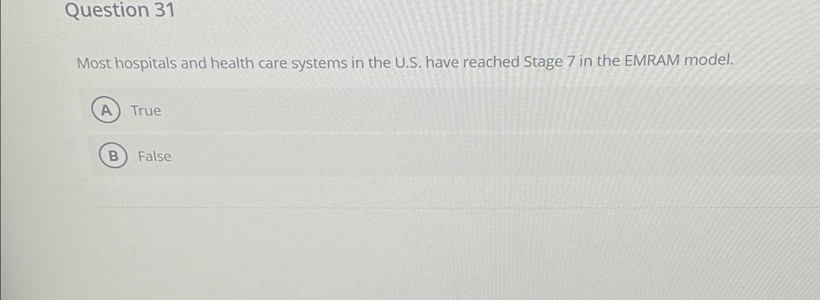Solved Question 31Most hospitals and health care systems in | Chegg.com