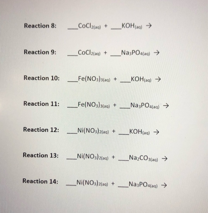 Solved Complete and balance each of the following | Chegg.com