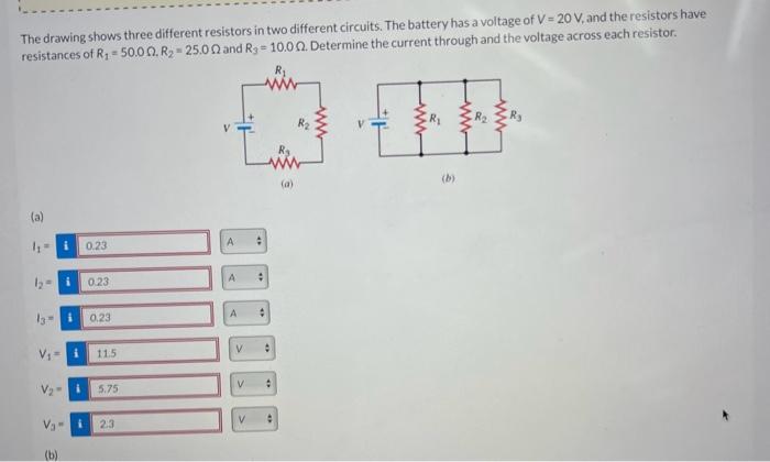 Solved The drawing shows three different resistors in two | Chegg.com
