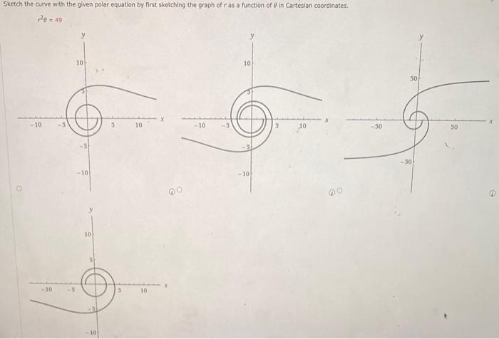 Sketch the curve with the given polar equation by first sketching the graph of \( r \) as a function of \( \theta \) in Carte