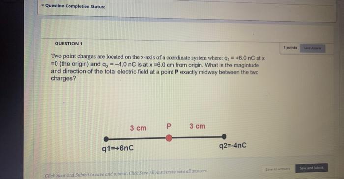 Solved Two point charges are located on the x-axis of a | Chegg.com