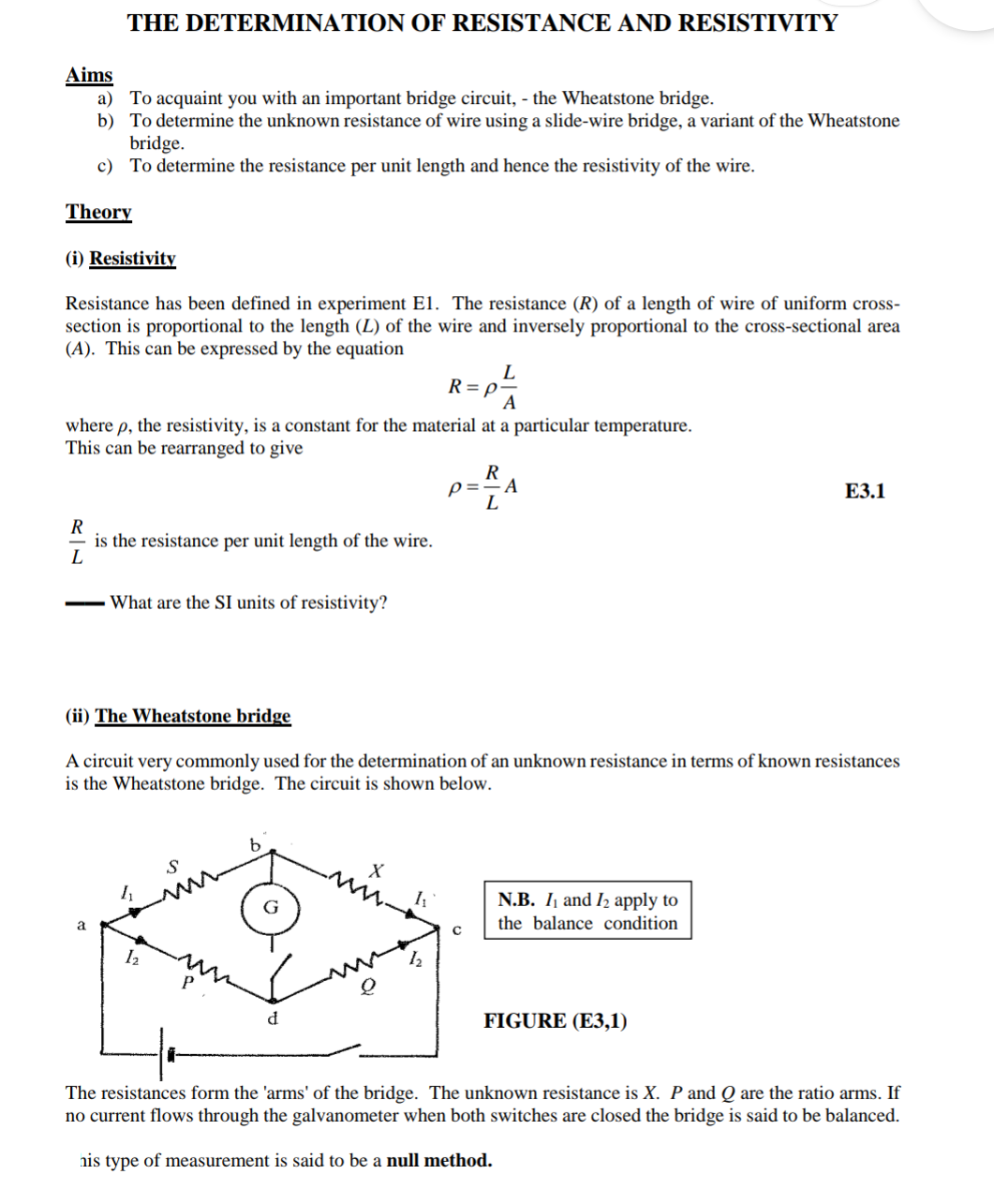 Solved THE DETERMINATION OF RESISTANCE AND RESISTIVITY Aims | Chegg.com