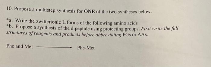 Solved 10. Propose A Multistep Synthesis For ONE Of The Two | Chegg.com