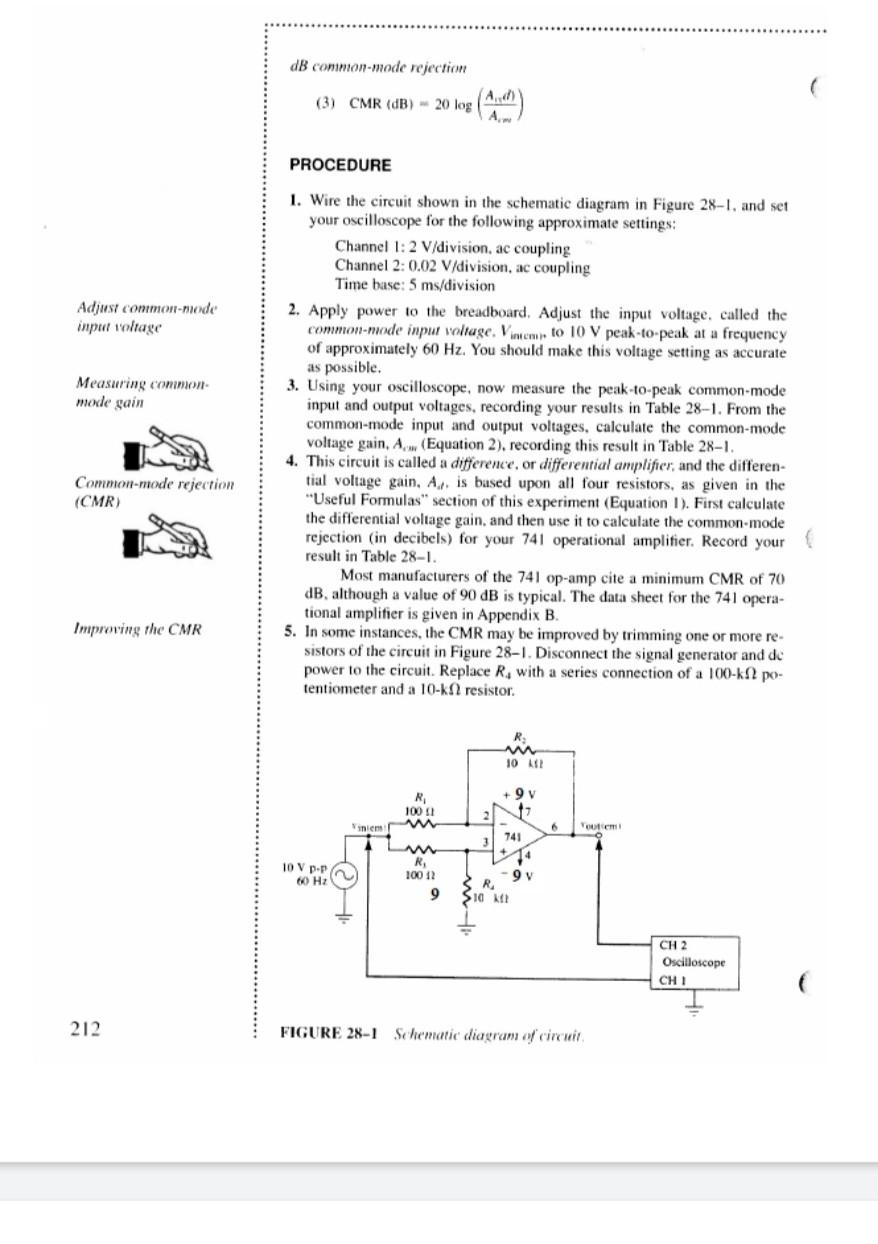 Solved OpAmp CommonMode Rejection 28 PURPOSE AND