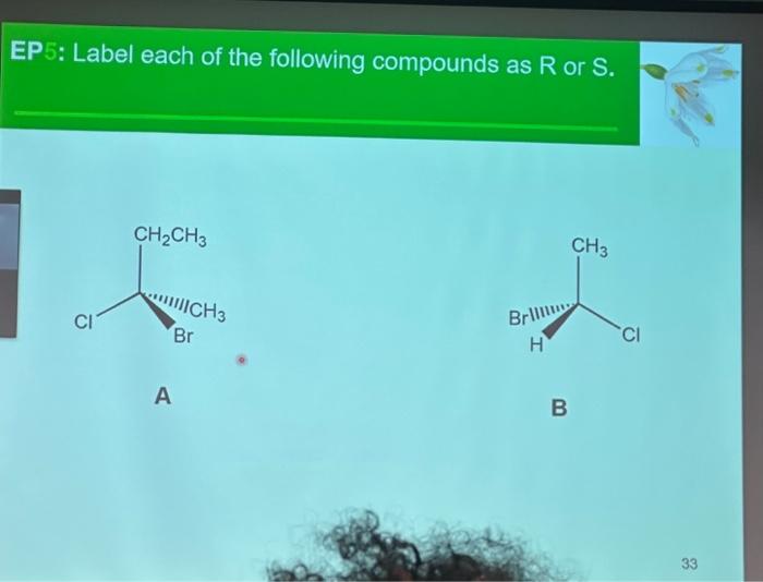Solved EP5: Label each of the following compounds as R or S. | Chegg.com