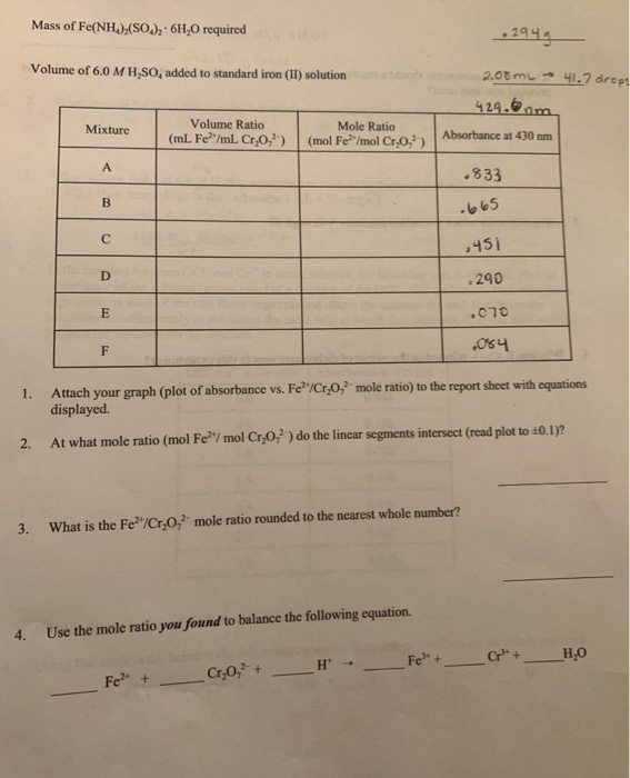 Mole ratios worksheet answers picture