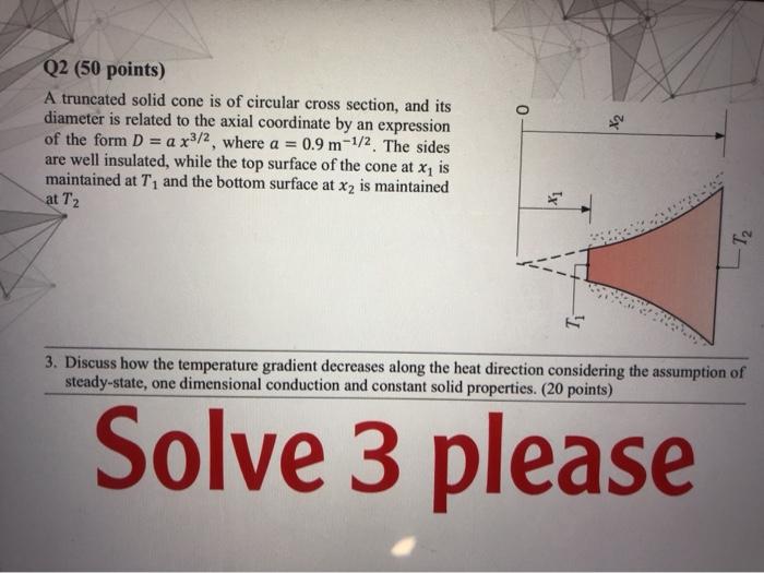 Solved 0 42 Q2 (50 points) A truncated solid cone is of | Chegg.com
