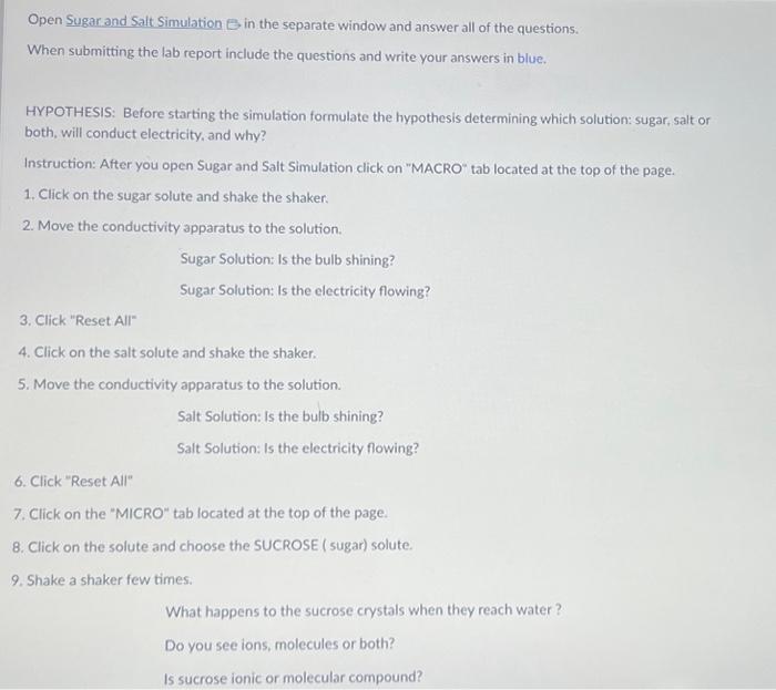 Open Sugar and Salt Simulation B in the separate