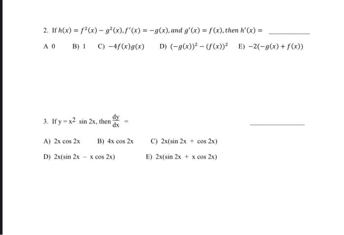 2 If H X F X G X F X G X And G X Chegg Com