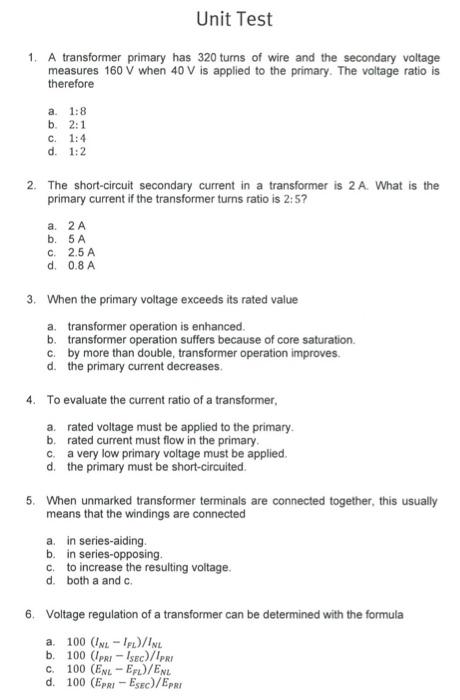 Solved REVIEW QUESTIONS 1. The turns ratio for a transformer | Chegg.com