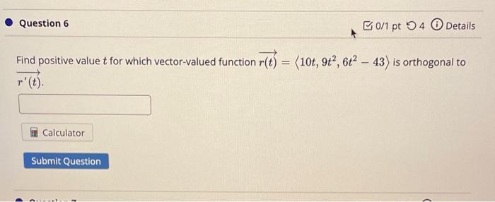 Solved Question 5 B0/1 pt 4 Detail The position of an object | Chegg.com
