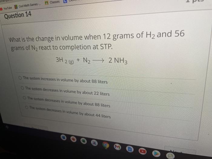 Solved H Classes Cool Math Games Youtube Question 14 What Is | Chegg.com