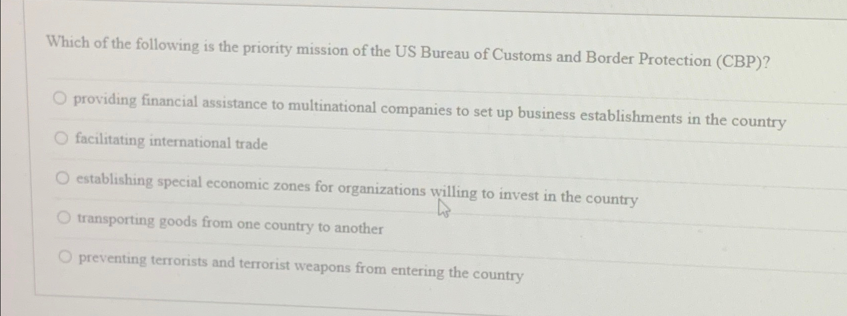 Solved Which of the following is the priority mission of the | Chegg.com