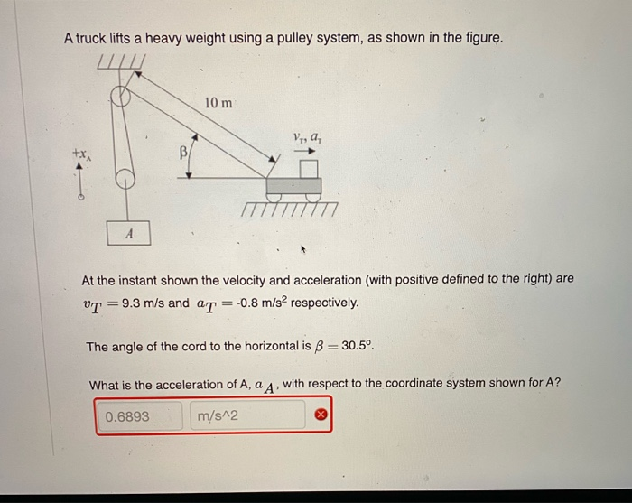 Solved A Truck Lifts A Heavy Weight Using A Pulley System, | Chegg.com