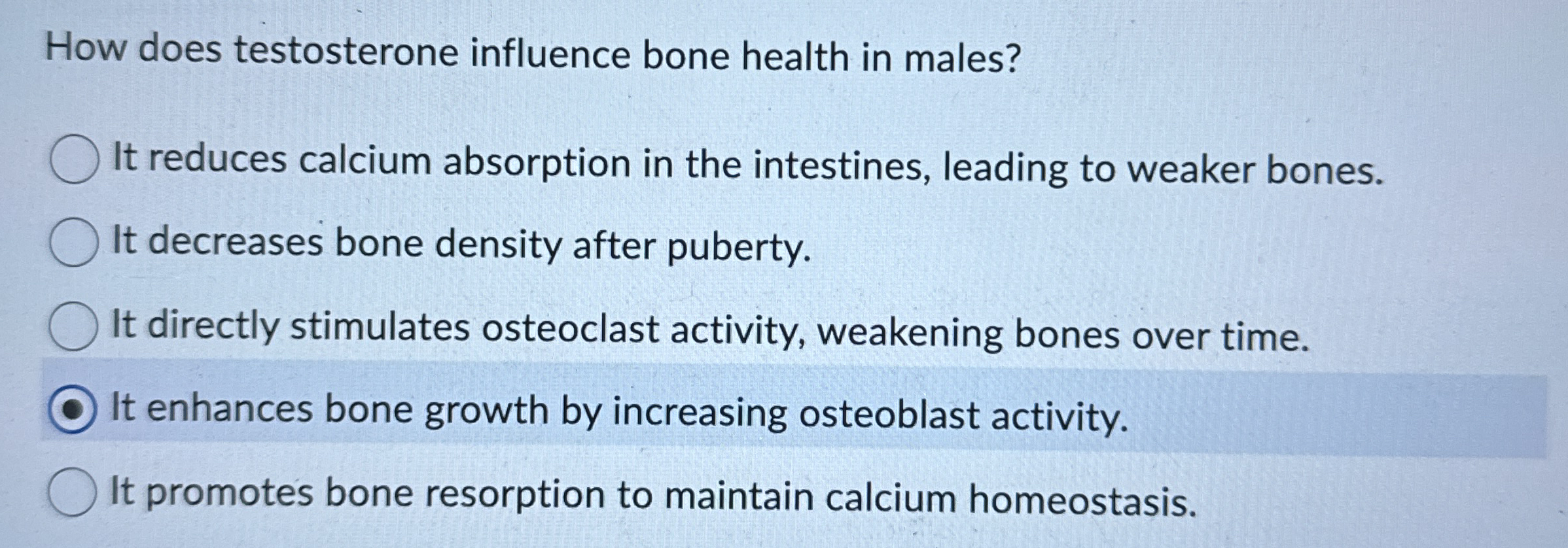 High Quality SOLUTION How does testosterone influence bone health in ...