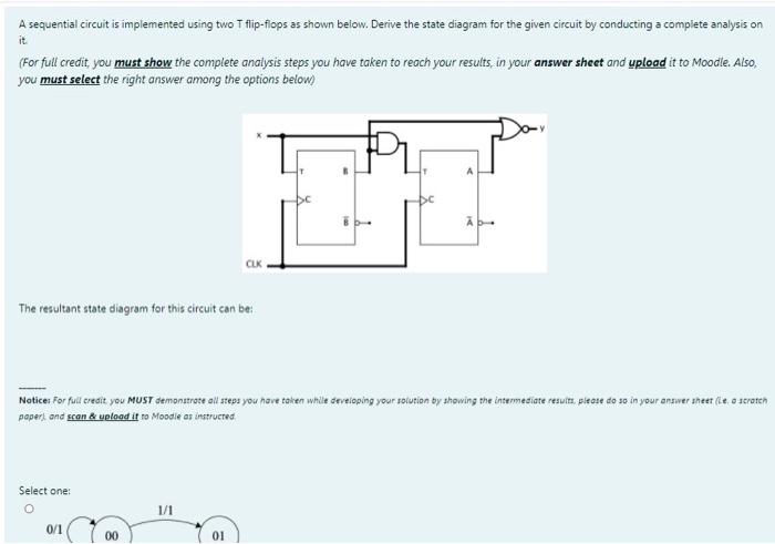 Solved A sequential circuit is implemented using two T | Chegg.com