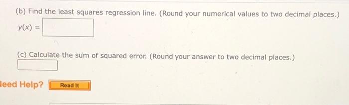 Consider The Following.(b) Find The Least Squares | Chegg.com