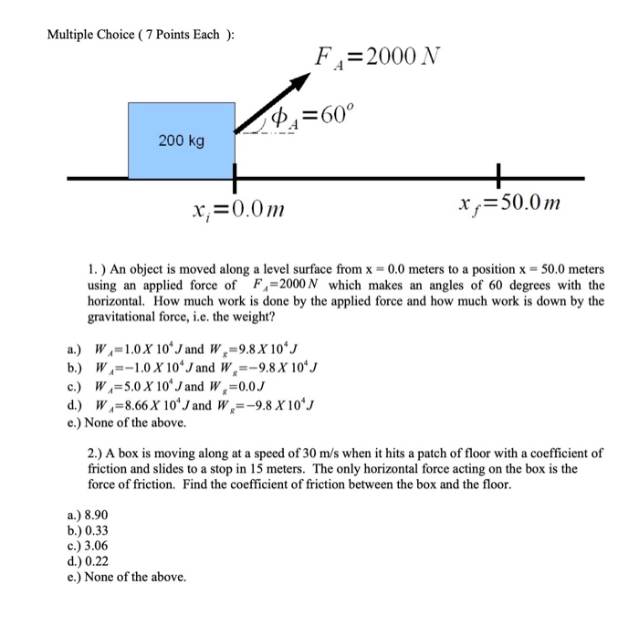 Solved Multiple Choice 7 Points Each F 00 N 60 Chegg Com