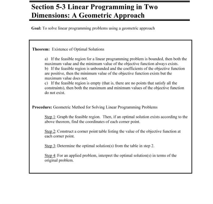 Solved Section 5-3 Linear Programming in Two Dimensions: A | Chegg.com