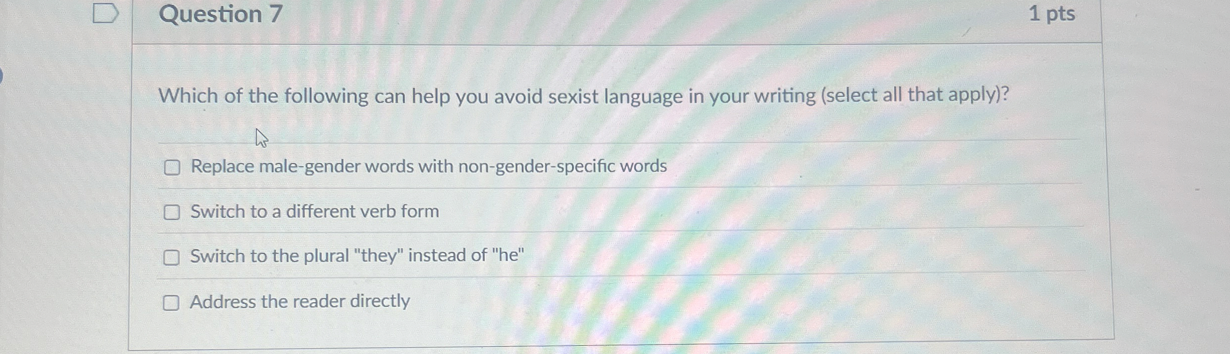 Solved Question 7Which of the following can help you avoid