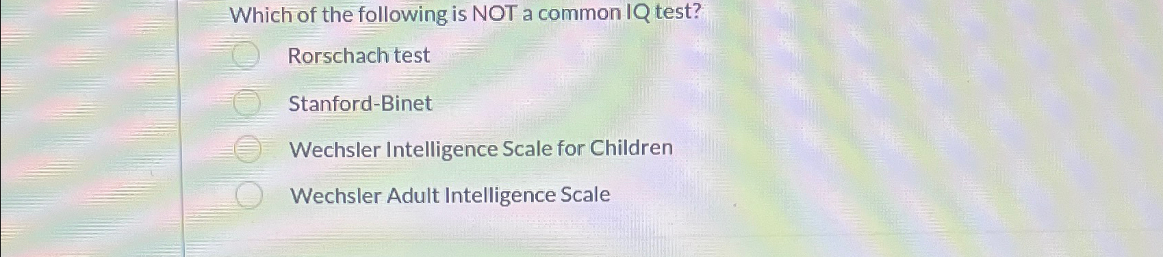 Solved Which of the following is NOT a common IQ | Chegg.com