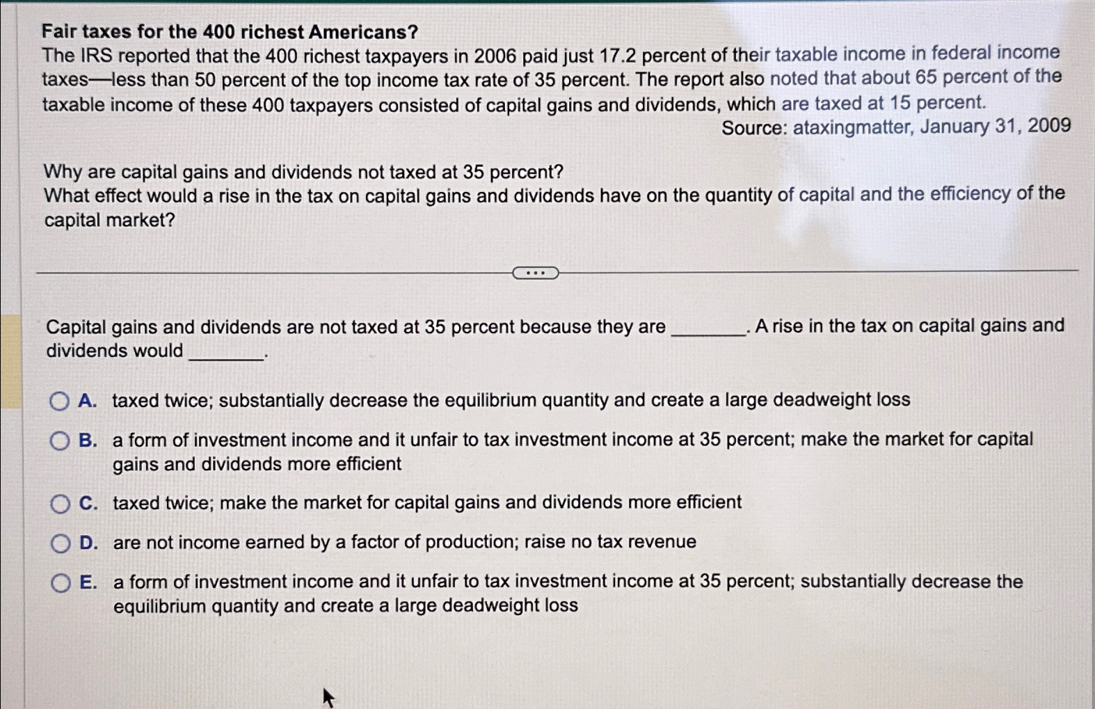 Solved Fair taxes for the 400 ﻿richest Americans?The IRS | Chegg.com