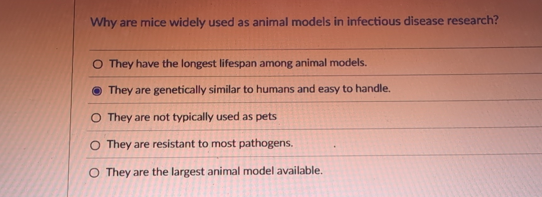 Solved Why are mice widely used as animal models in | Chegg.com